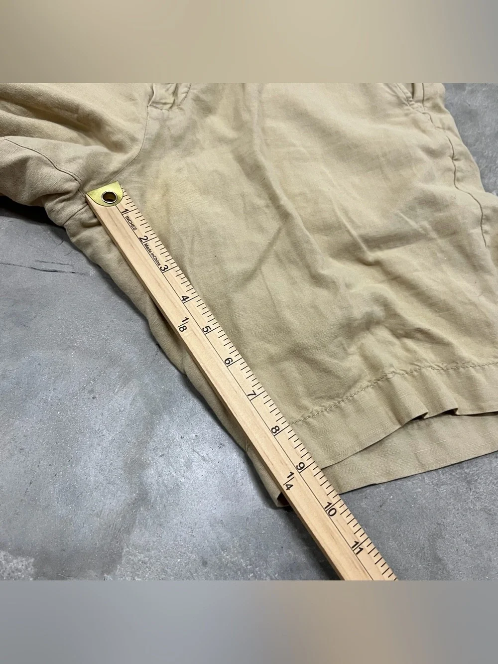 Faherty Tradewinds Shorts Mens 33 9” Beige Linen Organic Cotton Blend